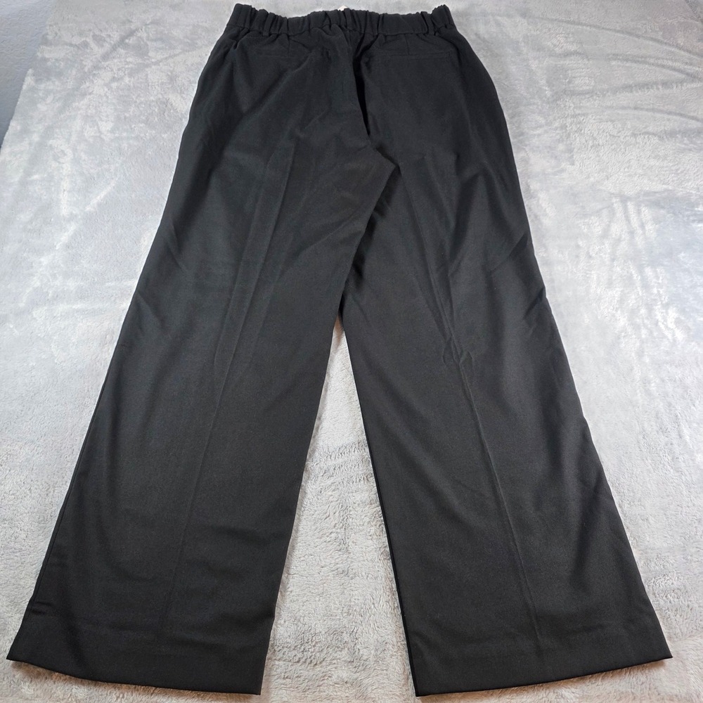 Madewell Women 14 Slouchy Black Trousers Pleated Wide Leg Brushed Twill - Picture 10 of 13